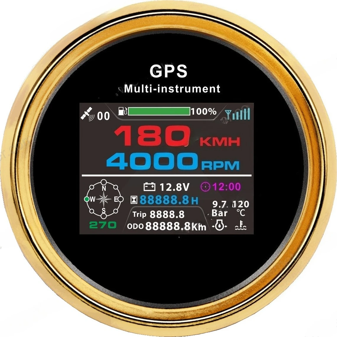 ECP 85MM digital display color screen GPS large meter + speed yacht cruise fishing boat car multi-function general instrument