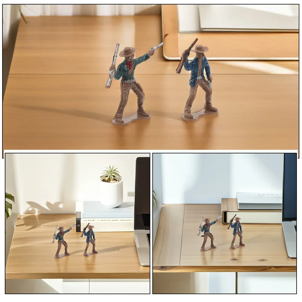 12 pezzi di cowboy occidentale mini statue dell'avanguardia selvaggia per bambini, figure americane in plastica educative, decorazioni per la raccolta, bomboniere, toppers per torte