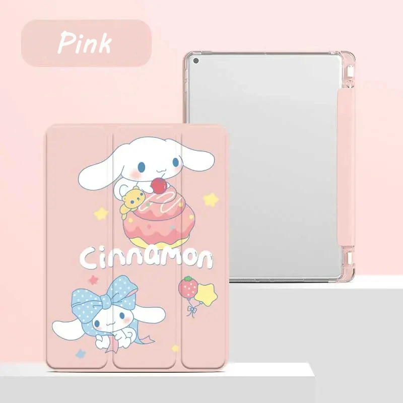 

Чехол Kawaii Cinnamoroll для iPad Pro 11-го, 10-го поколений, Air 4, 5, 10.9 дюймов, с отсеком для стилуса, для 8-го, 9-го поколений, 10.2 дюйма, чехол-подставка, для Mini 6, трехсекционный чехол-книжка