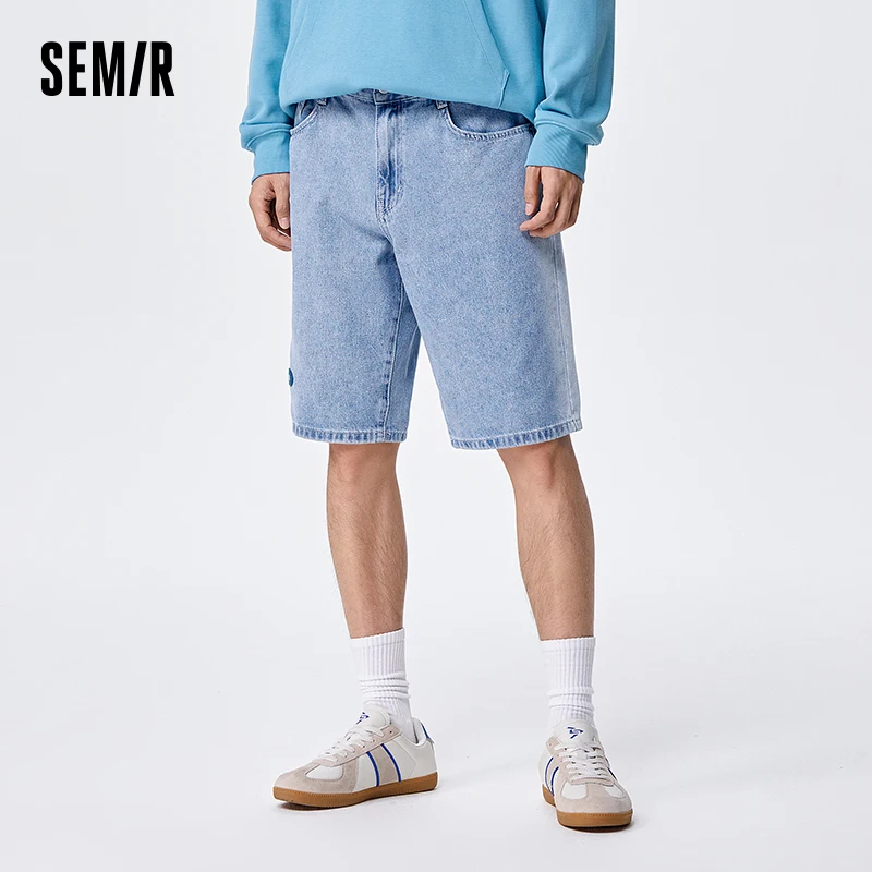 Semir Men Denim Pants 2024 Summer New Arrival Daily Loose And Oversized Straight-Leg Fit Trousers Men