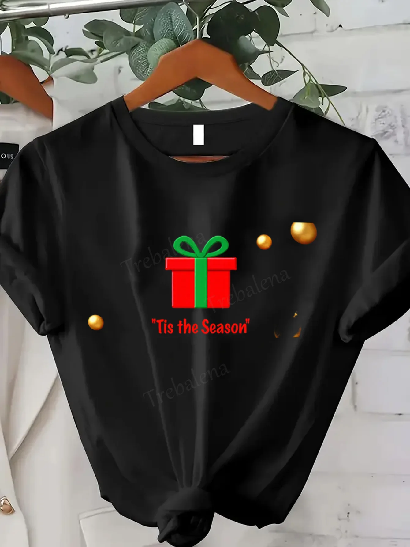 

Женская футболка Сексуальная женская рождественская футболка «Тай сезон» с подарочным принтом