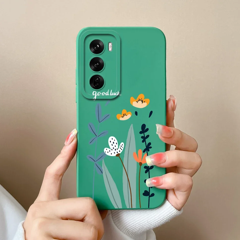 For OPPO Reno12 Pro 5G Case Lovely Dinosaur Liquid Silicone Soft Cases Shockproof Phone Cover For OPPO Reno 12 12Pro Fundas Capa
