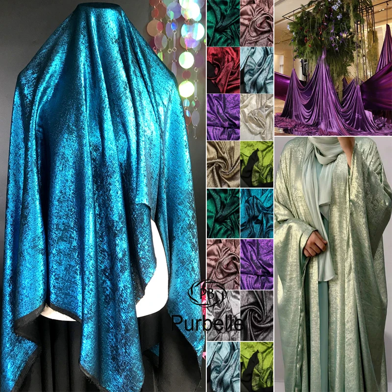 

Open Abaya Soft Bronzing Fabric By Yard forDance Wear Costumes Dress Background Decoration Clothing Designer Material