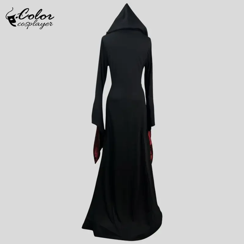 Robe d'Halloween Cosplay Vintage pour Femme, Costume de Vampire Médiéval, Vêtements Gothiques Effrayants, Fantôme Rouge