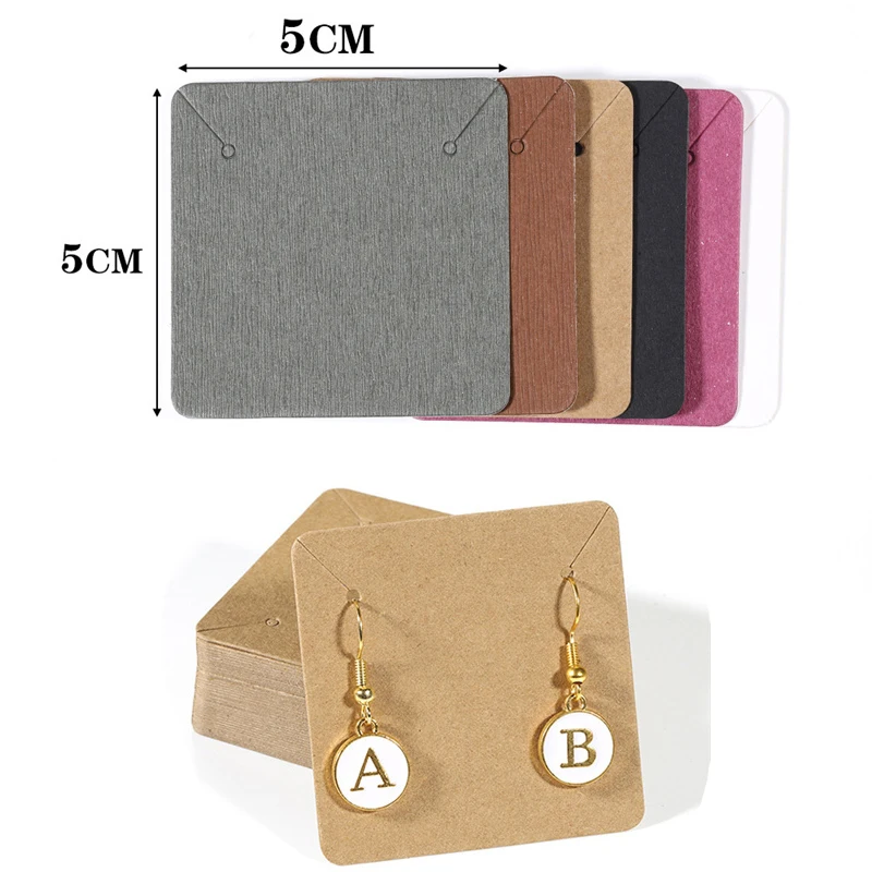 50pcs/lot 5x5cm Necklace Display Packaging Cards Earrings Cardboard Holders Earings Paperboard For Craft Jewelry Making Findings