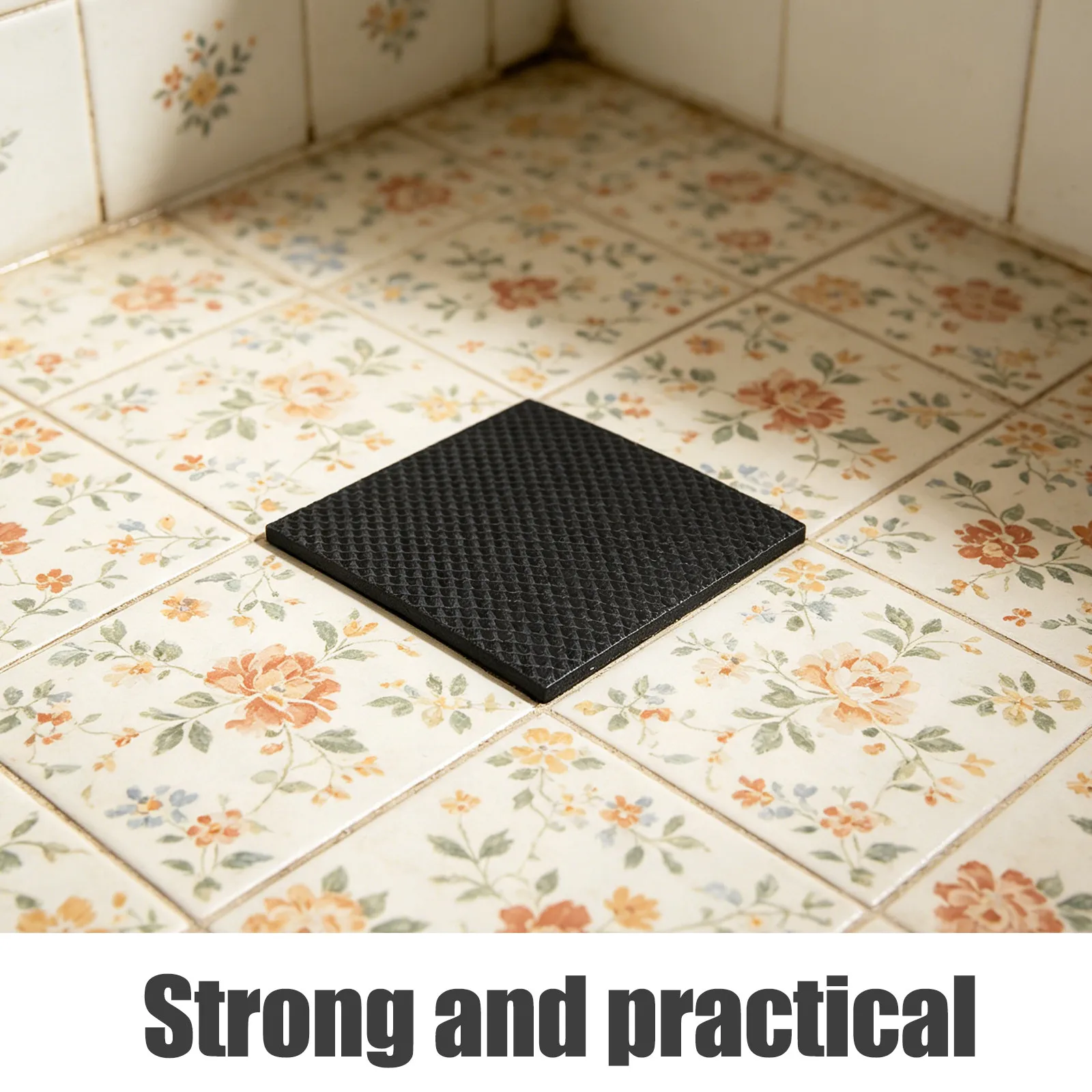 

Square Shower Drain Cover Matte Black Bathroom Floor Grid 6x6 Drain Strainer Hair Catcher Anti-Clog Filter Kitchen Sink Bathtub