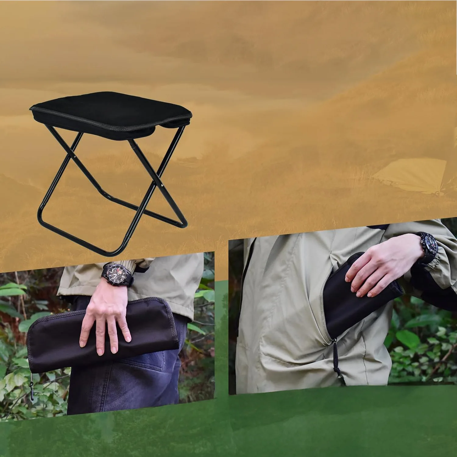 Obrázek 3: Outdoorové skládací stolice přenosné židle lehoučké přenosné stolice chairs holds nahoře na 220LBS pro kemping, tramping, rybaření