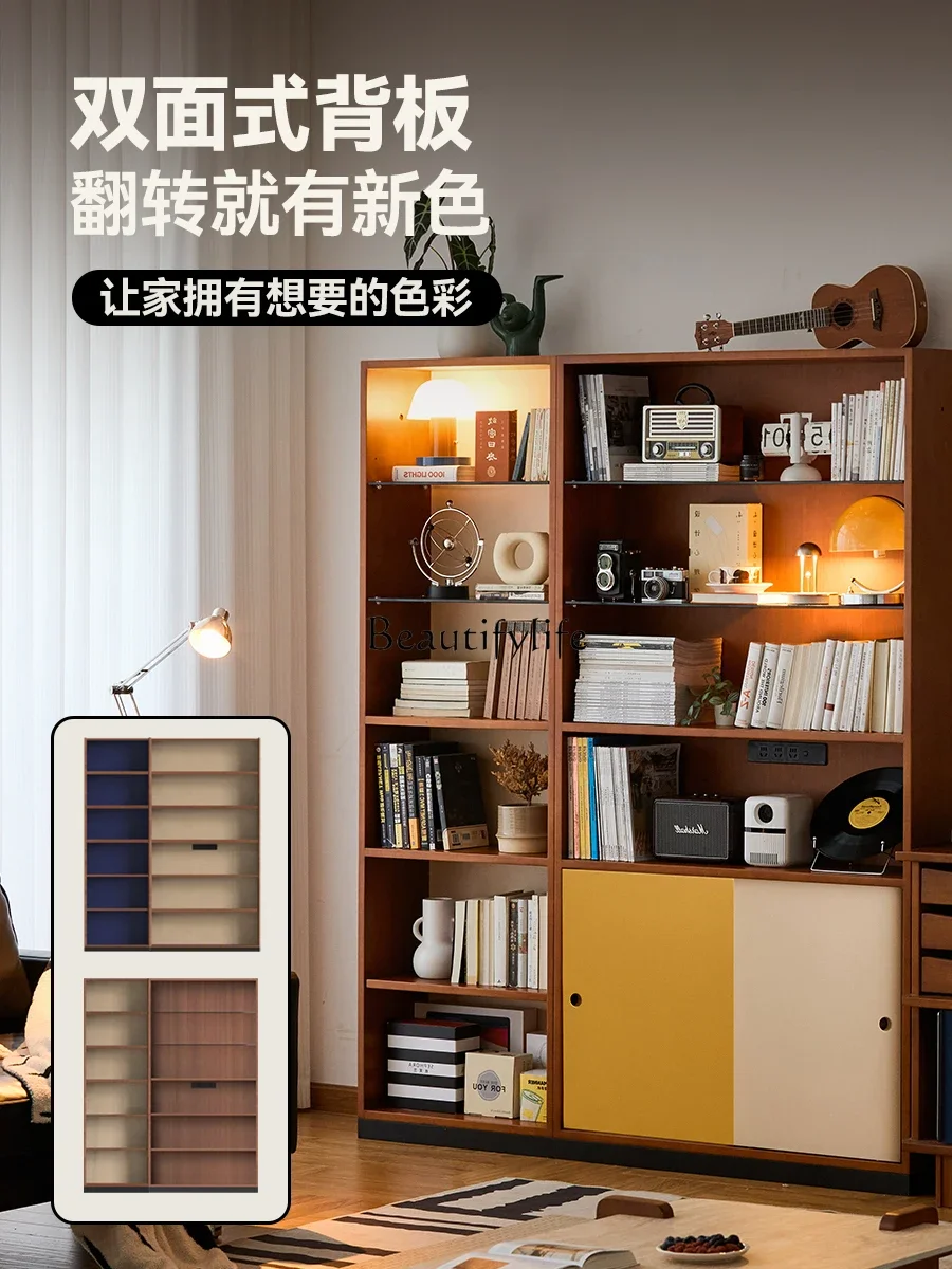 

yj19 Solid Wood Display Combination High Narrow Cabinet with Doors for Storage in Medieval Style