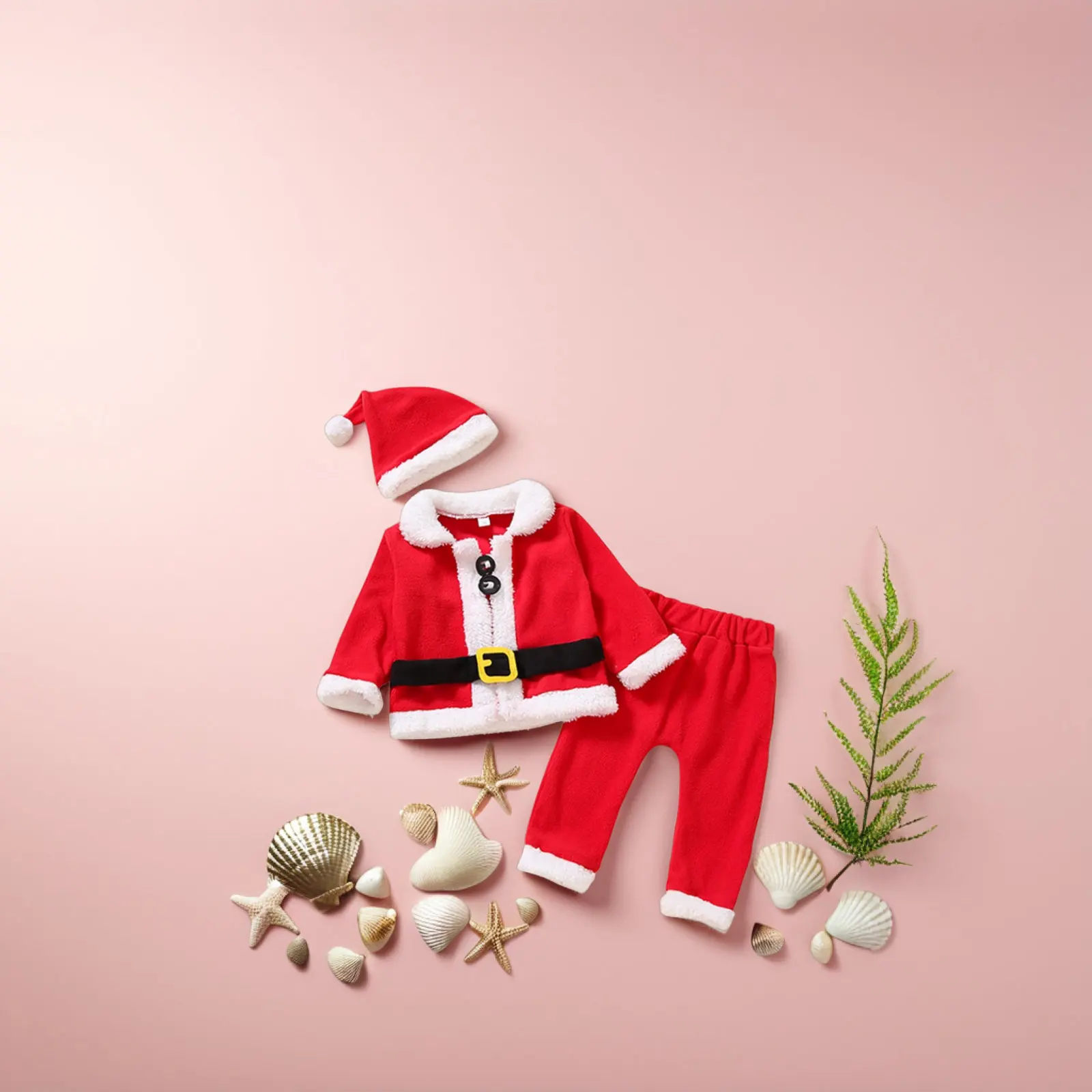 

Комплект рождественской одежды: праздничный костюм Санты из теплой мягкой ткани, идеально подходит для праздничных торжеств