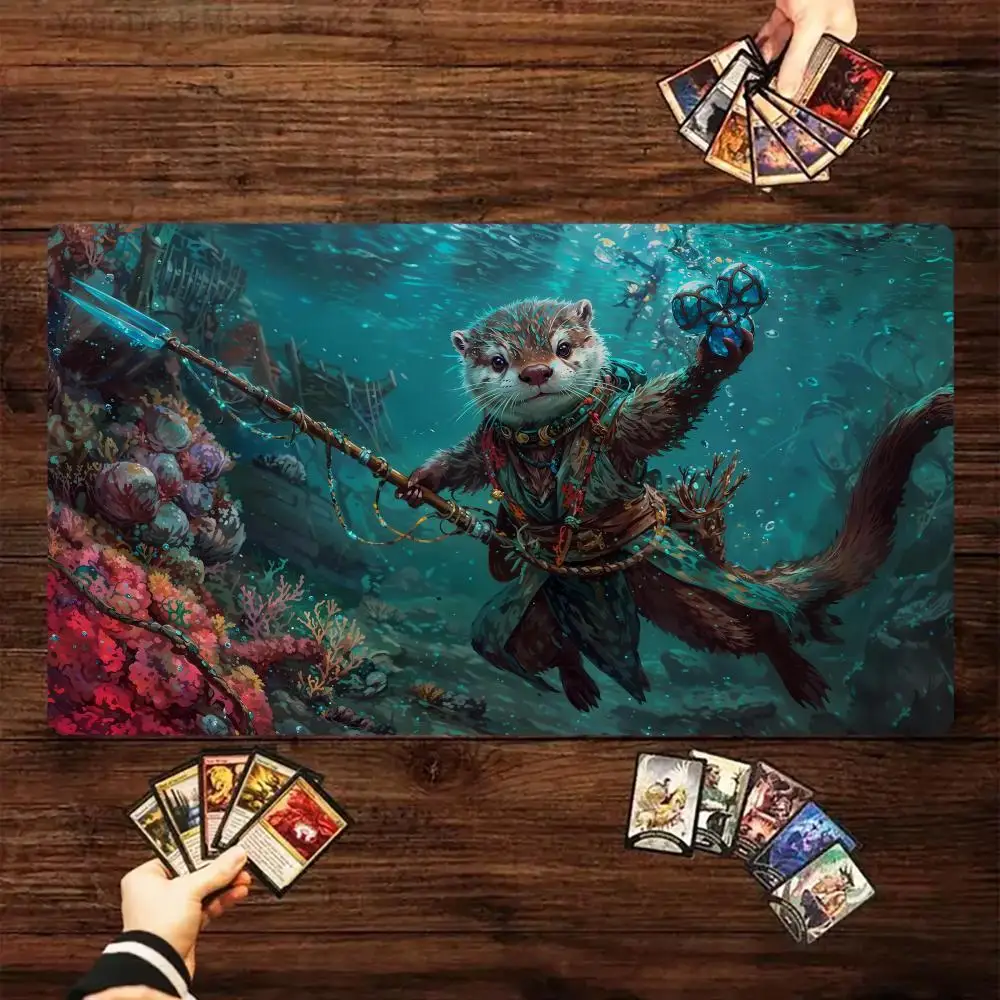 

An Magic Otter Funny Design Mouse Pad Card Game Mat Large size Computer Office Mousepad XL Anti-slip for Cards Trading Desk Mats