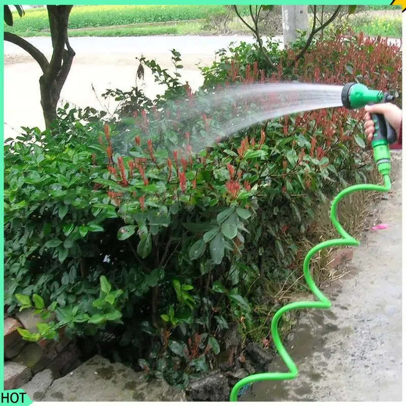 

AWAH Flexible Coiled Spiral Garden Car Washing Clean Water Hose With Spray Nozzle For Household Car Wash Garden Water
