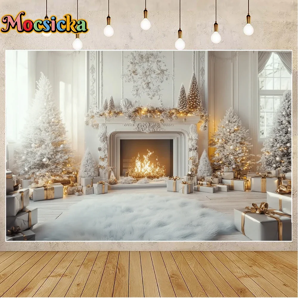 Mocsicka عيد الميلاد التصوير خلفيات الشتاء سانتا كلوز عطلة حزب الأسرة الأطفال الناس صور خلفيات الاستوديو