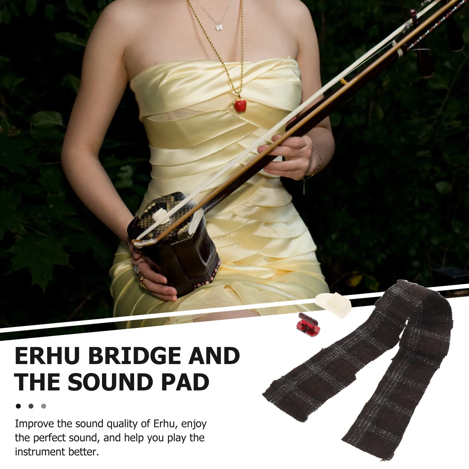 

1 Set Erhu Bridge Filter Cushion Premium Durable Accessory String Guard Erhu Sound Pad Creative Mute Tool Part Simple Design