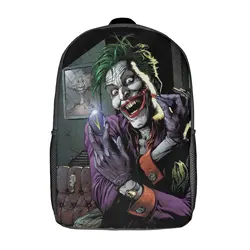 The Joker (7) 3 in 1 Set 17 Inch Backpack Lunch Bag Pen Bag  Durable Knapsack Cosy Summer Camps Vintage