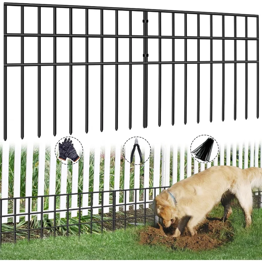 

42.5ft L x 13in(H) Animal Barrier Fence with 30 Panels for No Dig Garden Fencing Solution to Prevent Dogs and Rabbits from Digg