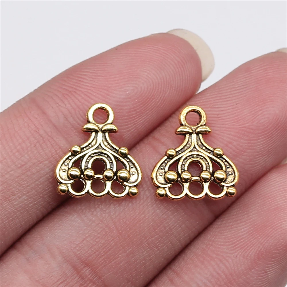 

WYSIWYG 20pcs 14x13mm Antique Silver Color Antique Gold Color Earring Connector For Jewelry Making DIY Jewelry Findings