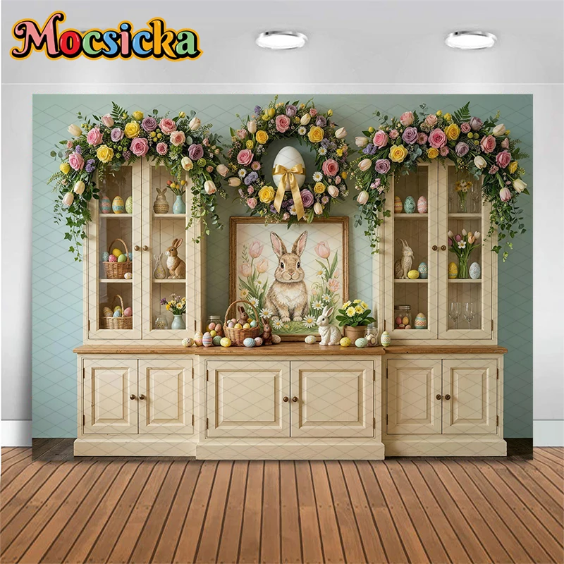 

Mocsicka Happy Birthday Backgrounds For Photographs Spring Wedding Party Backdrop Easter Egg Flower Decor Photo Studio Wallpaper