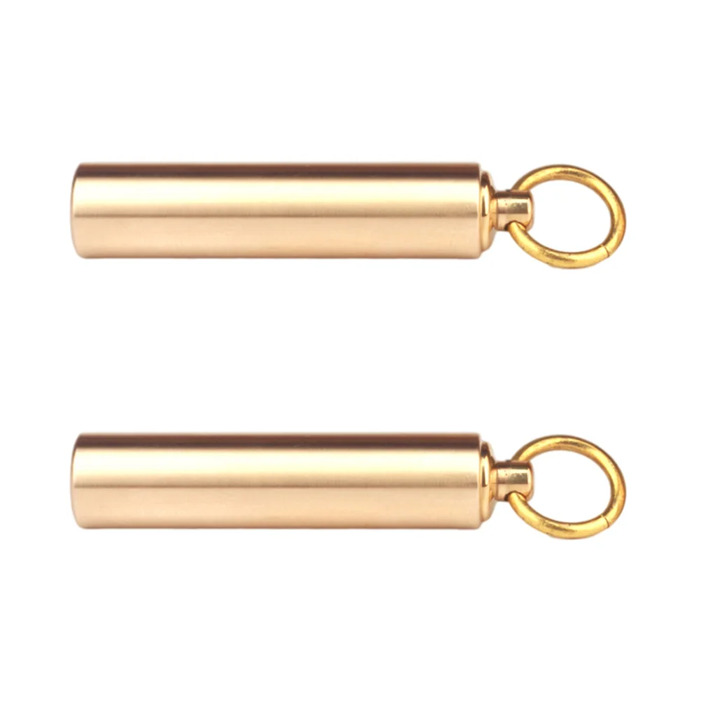 

1Set Waterproof Container Mini Metal Storage Boxes Yellow Portable Key Ring Holder Emergency Sealing Storage for Outdoor