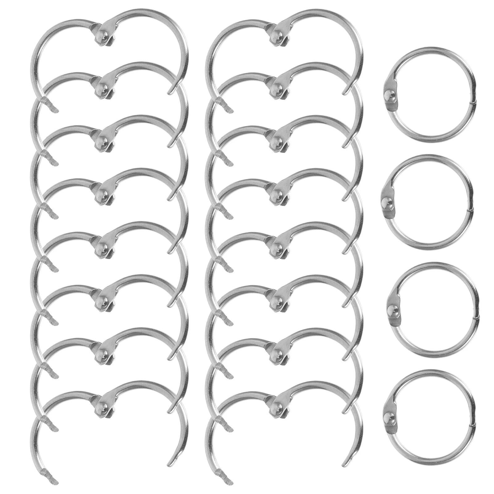 

20pcs Circle Ring Clip Binding Rings Metal Book Rings For Scrapbooking Index Cards Flashcards Paper Books Keychains