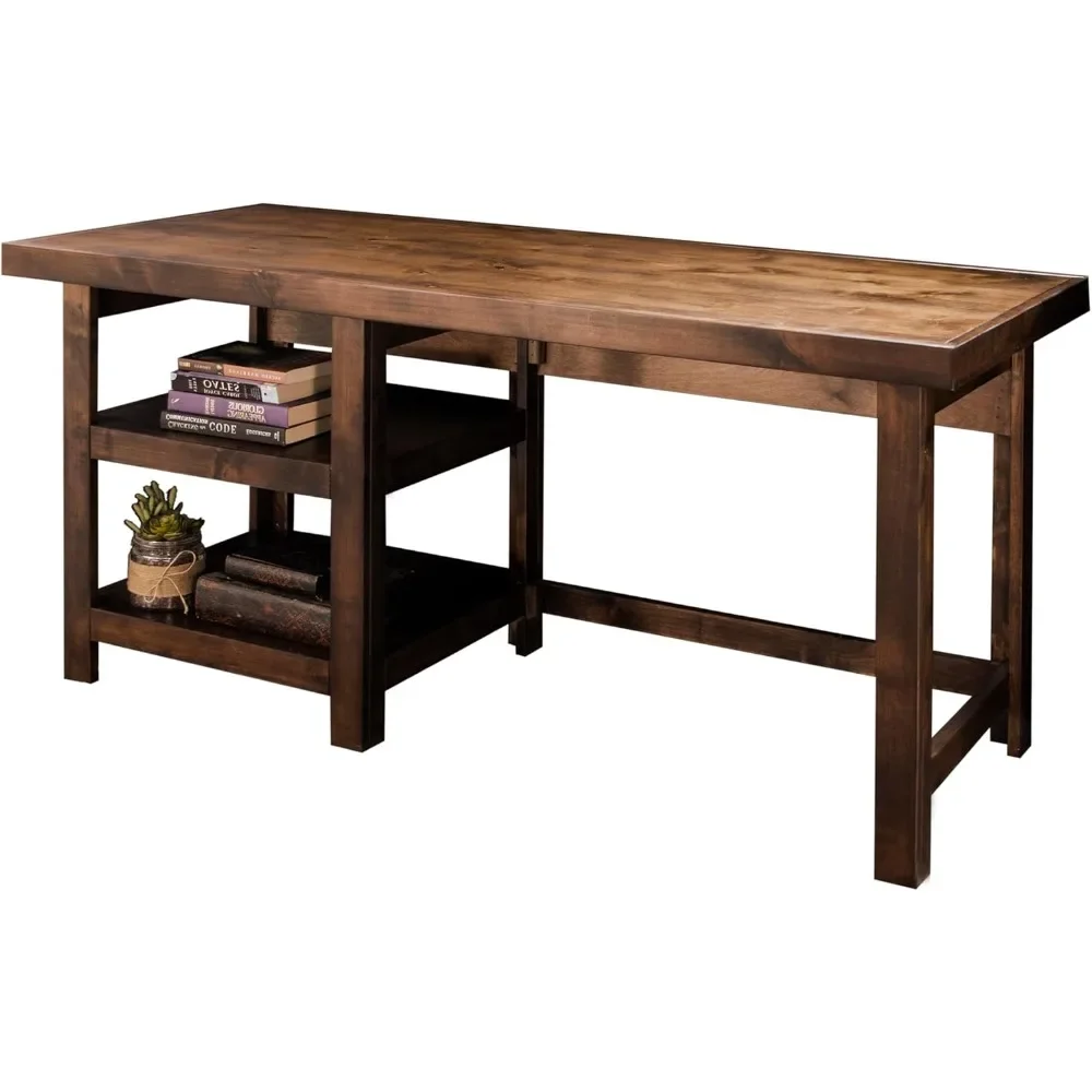 

60 Inches Fully Assembled Knotty Alder Solid Wood Furniture in Whiskey Finish