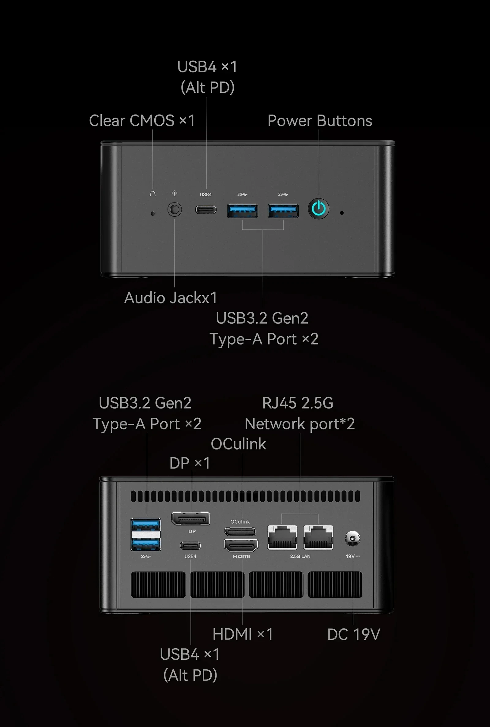 MINISFORUM UM890 Ryzen R9 8945HS MINI PC DDR5 5600Mhz 32GB WIFI6E M.2 PCIE4.0 Oculink Port Desktop Gaming Computer