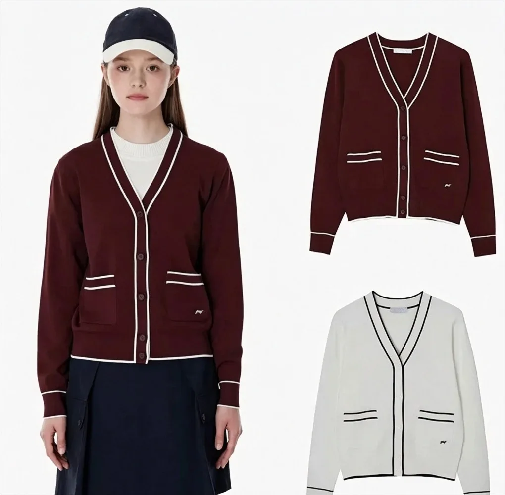 Women's Golf Knit Jacket 2026 Fall New Korean Style Fashion Breathable Soft Stretch Lightweight Quick-Dry Skin-Friendly Daily UV