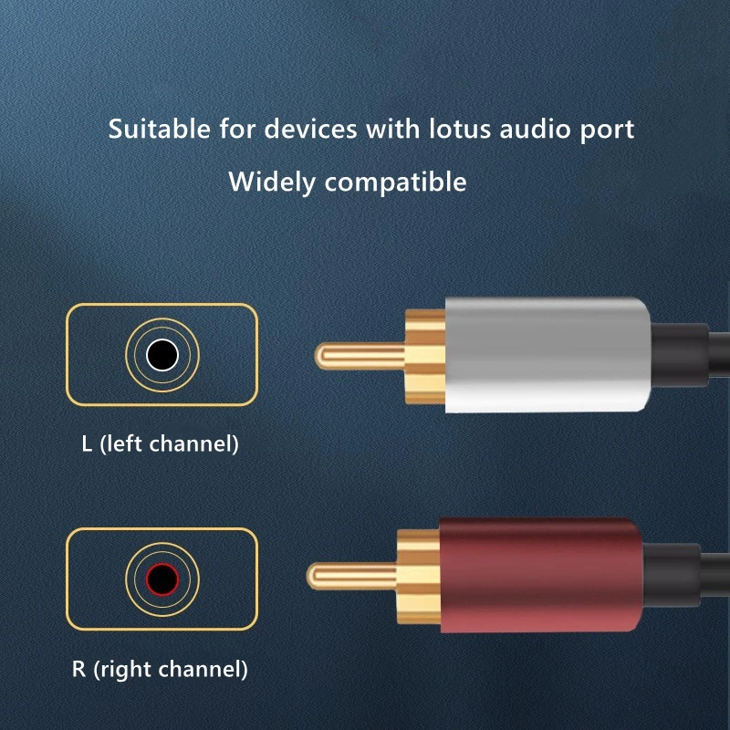 Double lotus head Audio Video Cable 2RCA to 2RCA TV Box Pure Copper Signal Aux Cable HIFI Amplifier Cable TV AV Connection Cable