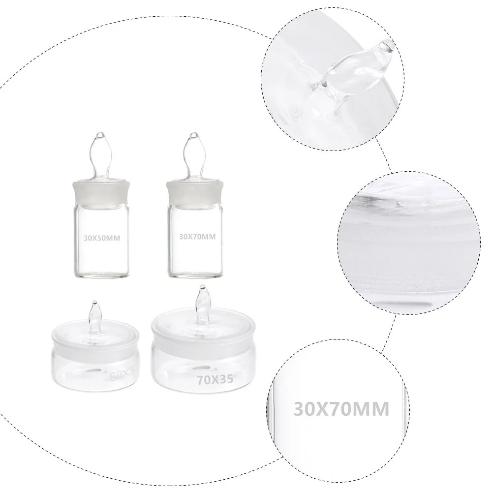 

4Pcs Glass Weighing Bottle High-Quality Laboratory Equipment for Accurate Sample Analysis and Aroma Storage Diverse Weighing