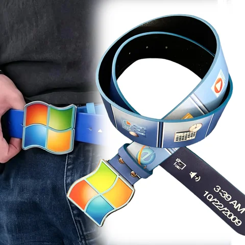 Ремень Y2K Windows Vista из искусственной кожи — фото товара