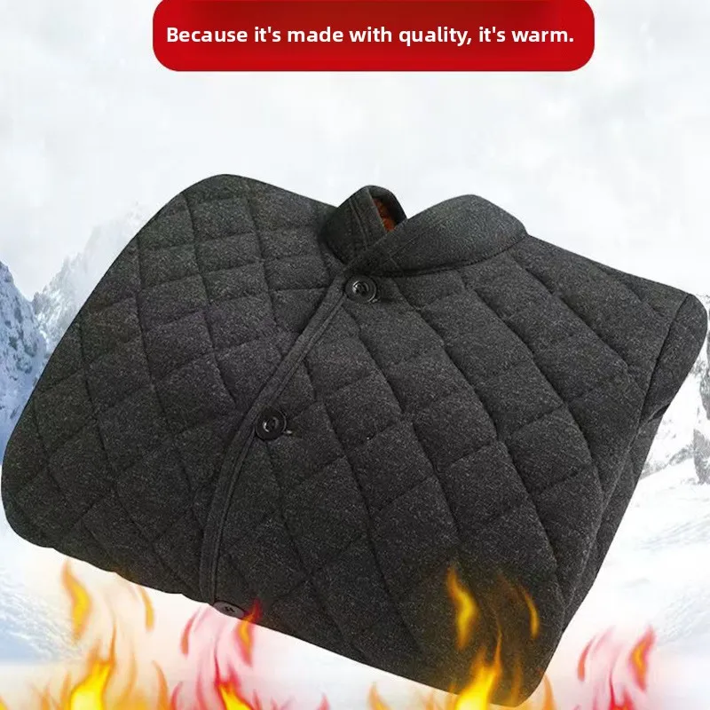 겨울 신상 남성 캐주얼 재킷 오리털 코트 따뜻한 면옷 롱 길이 싱글 버튼 클로저 솔리드 컬러 패셔너블 아빠 옷