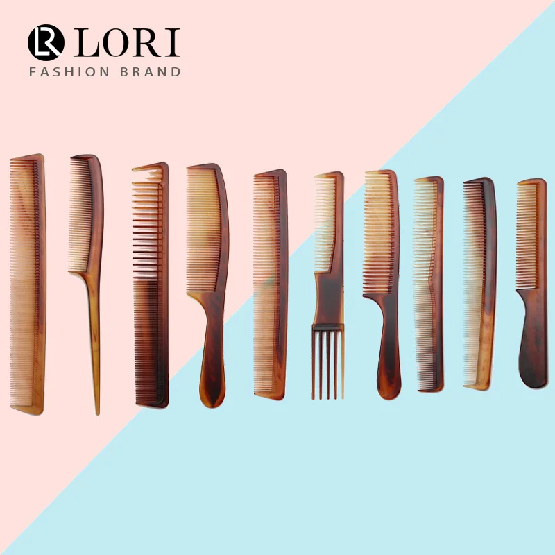 

Two-color flat comb amber hair push cut dense tooth double-headed handle wide tooth comb
