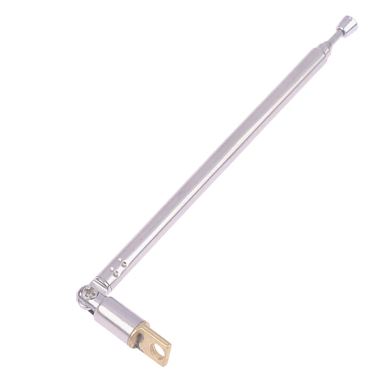 1Pc 4 Section Telescopic Stainless Steel AM FM Radio Antenna Universal Head Speaker Radio Pull Rod