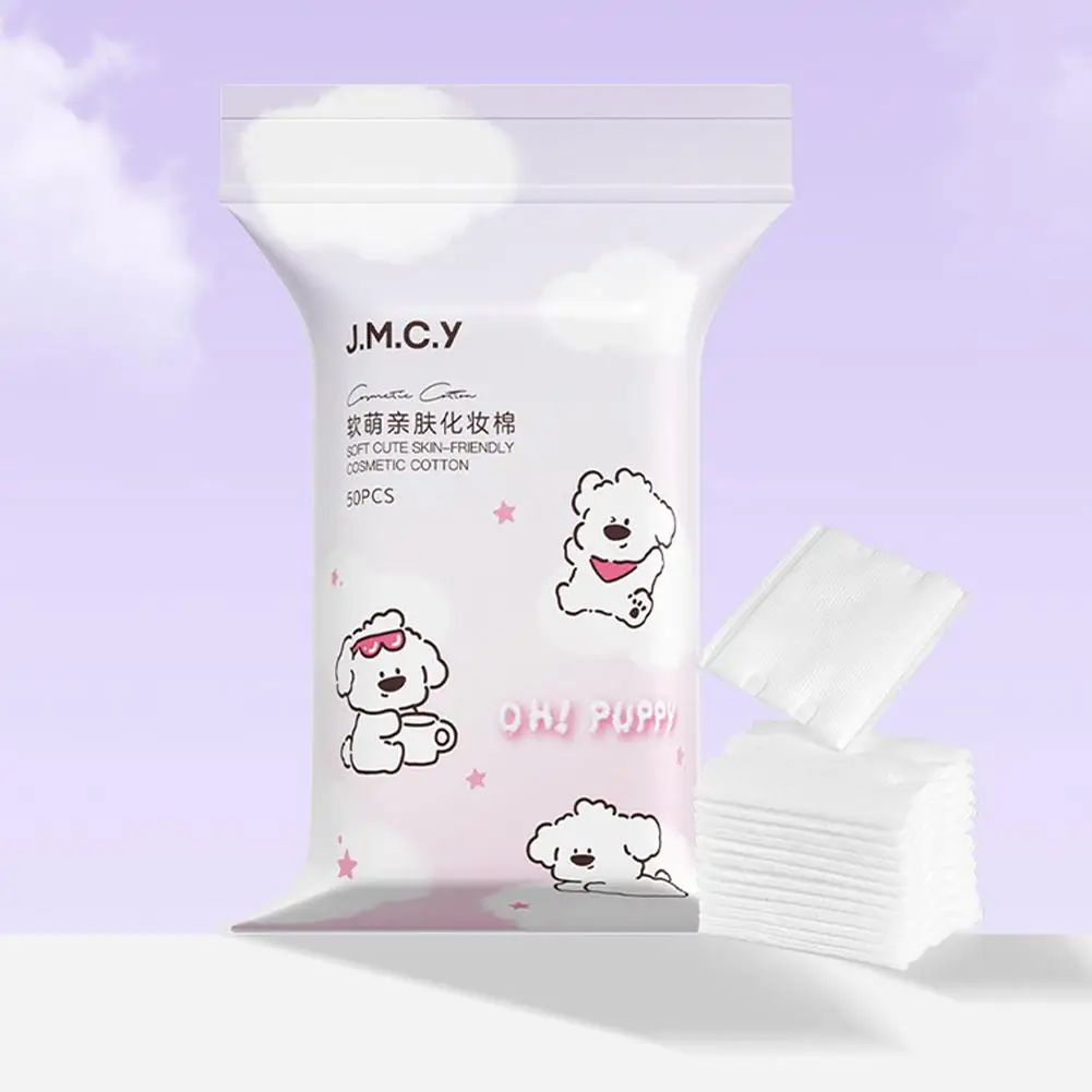 50 ชิ้น/ถุงผ้าฝ้ายทิ้งผ้าเช็ดทําความสะอาดเครื่องสําอางแต่งหน้าทําความสะอาดรอบผ้าฝ้ายนุ่มทุกวันอุปกรณ์แต่งหน้าRemoverเครื่องมือ