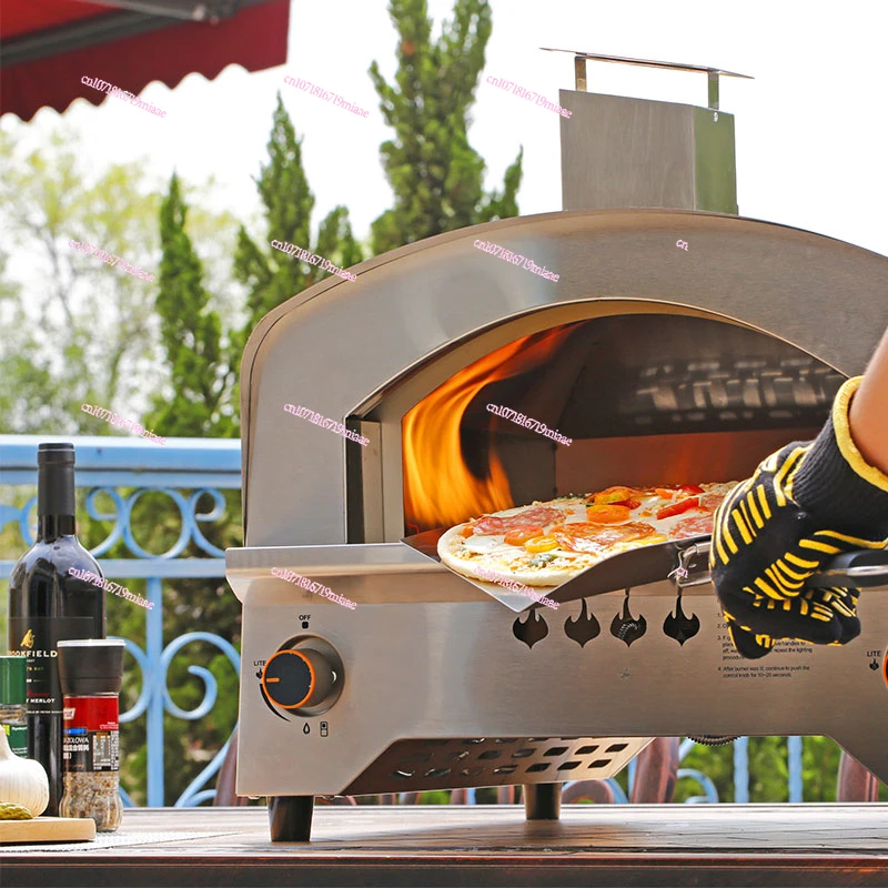 Large gas pizza stove household kiln Italian pizza oven stainless steel outdoor portable