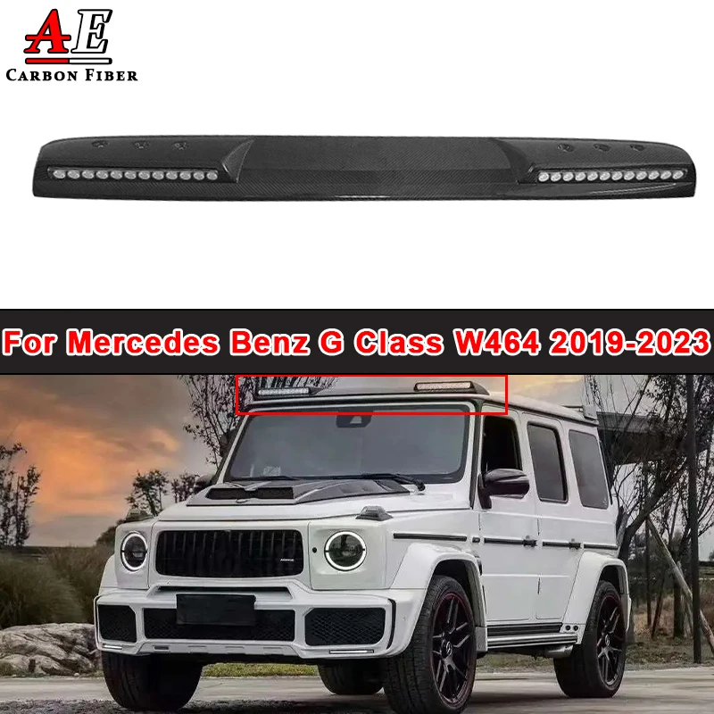 

Сухое углеродное волокно для Mercedes Benz G Class W464 G350 G500 G550 G53 G63, передний спойлер на крышу, заднее крыло со штативом, верхнее крыло, кузов