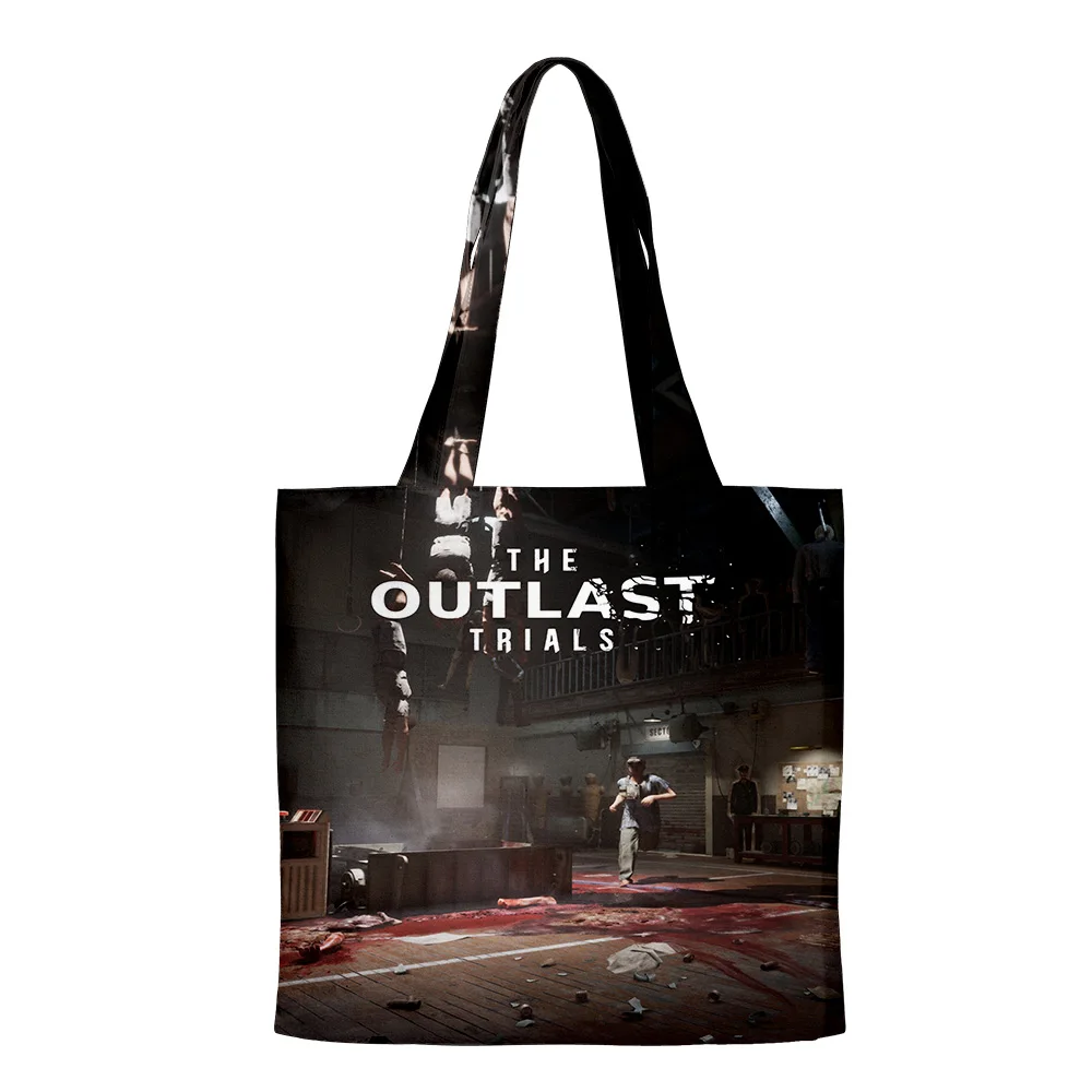 The Outlast Trials merce 코스프레 게임 책가방, 연필 케이스, 체육관 배낭, 스포츠 배낭, 핸드백, 토트백, 비치 백