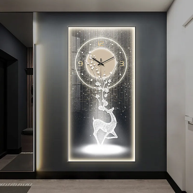Upgrade Unique Fashion Wall Clock Night Light Nordic Large Design Digital Clock Living Room Orologio Da Parete Home Decor Items