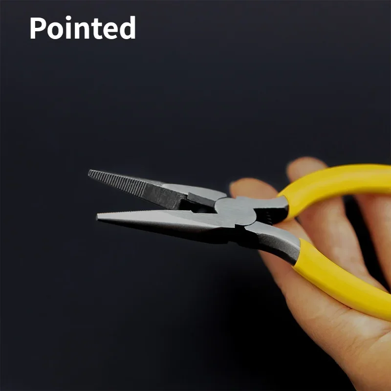 3 Types 5inch Mini Yellow Color Hand Pliers Repair Tools Cutting Zippers Pull Needles Wires  Scissors Handmaking