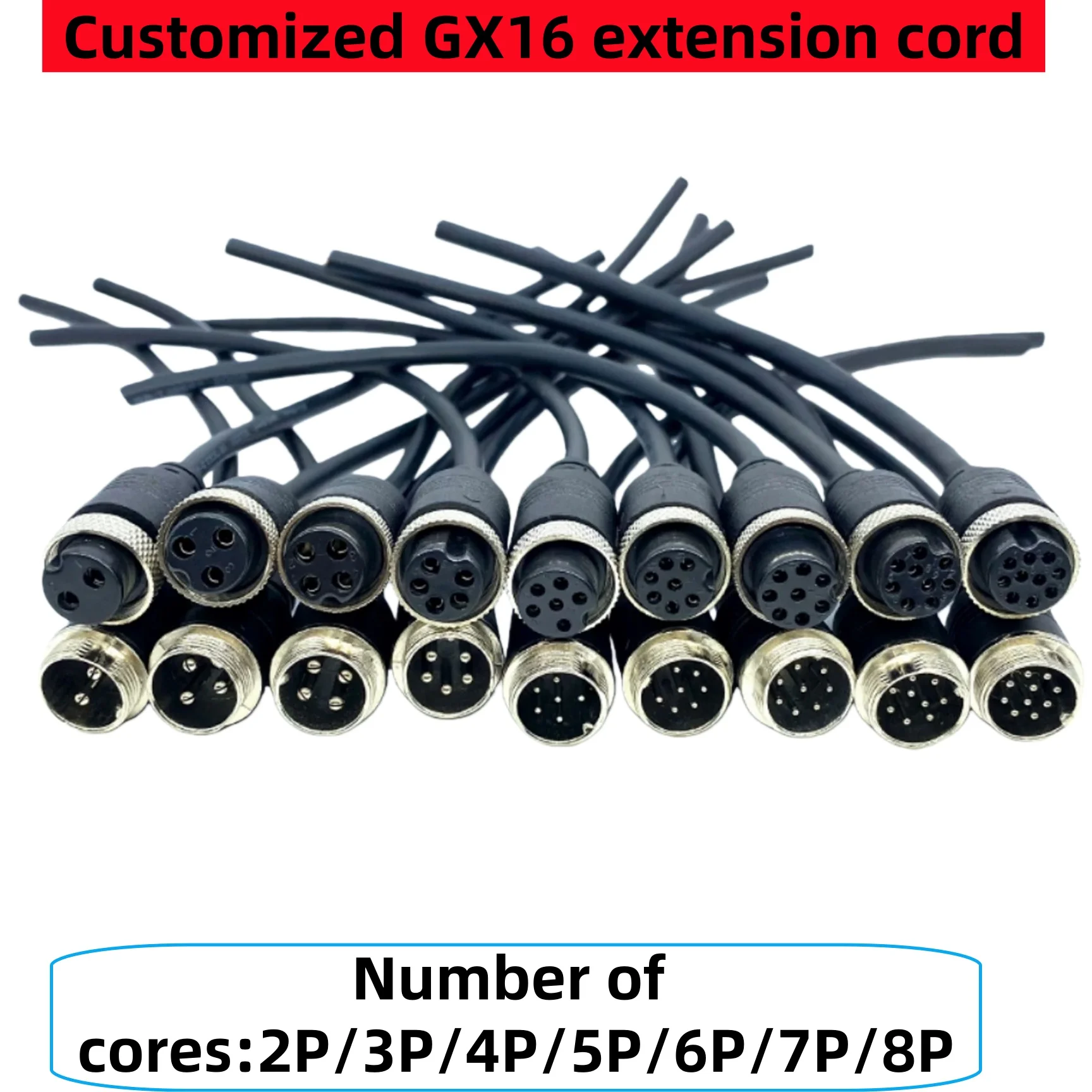 

Индивидуальная удлинительная линия GX16, длина 20 см, соединительная линия для ремня M16 2P3P4P5P6P7P8P, соединительная линия док-кабеля «папа-мама»