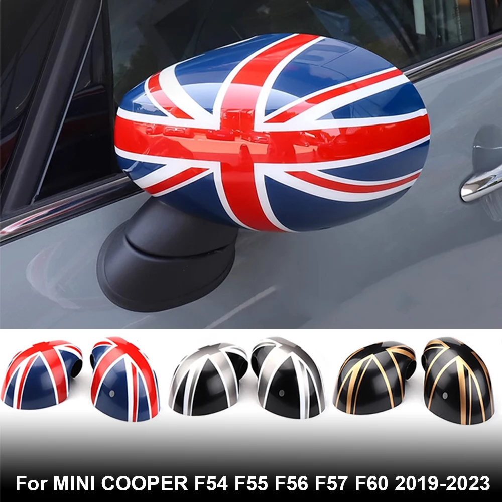 

2Pcs For Mini Cooper One S JCW F54 F55 F56 F57 F60 Before July 2019 The Black Flag Car Outside Rear View Mirror Covers Stickers