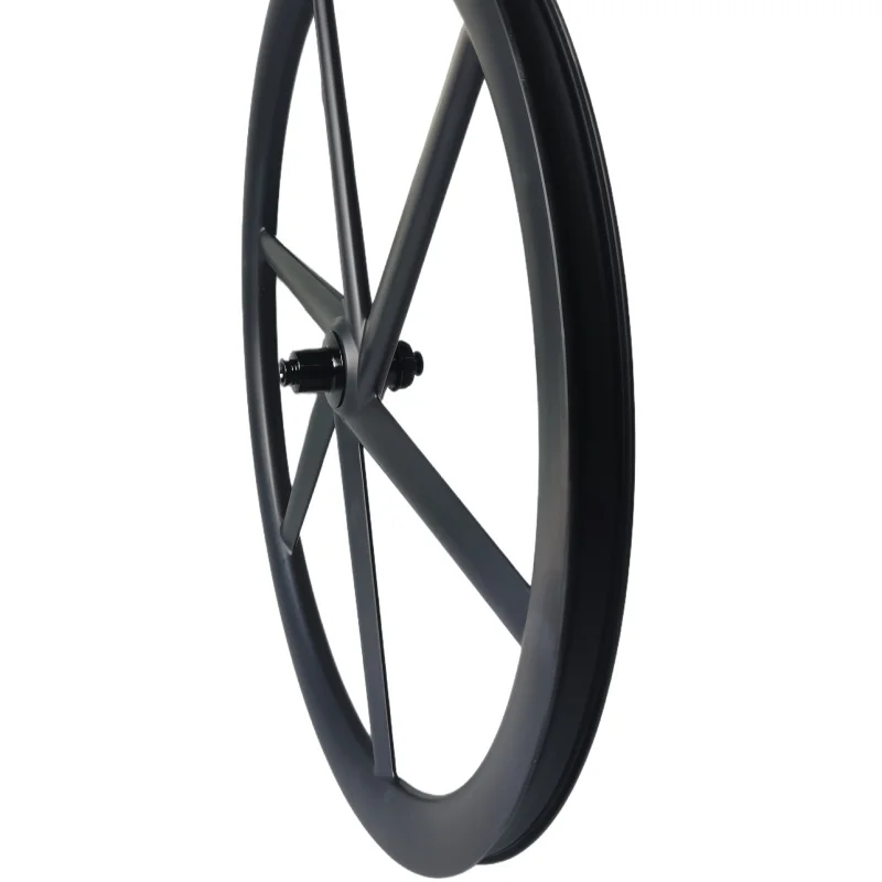 Bicicleta con rueda de fibra de carbono de 16 pulgadas 349 escalonada de 5 radios de 25 mm con 23 mm de profundidad para una experiencia de conducción mejorada