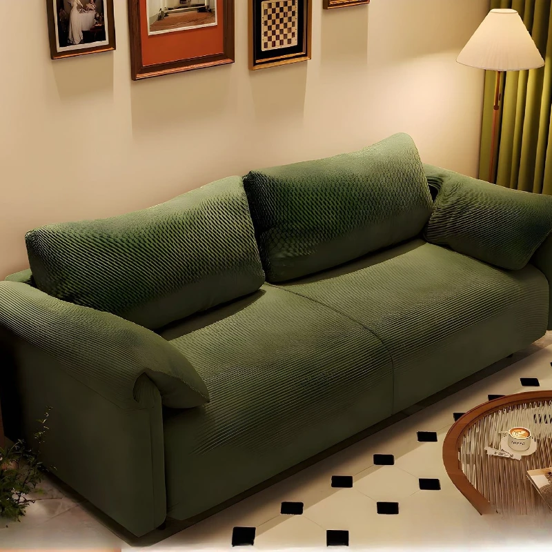 

Homestay apartment rental room double triple ear straight row fabric sofa living room small apartment