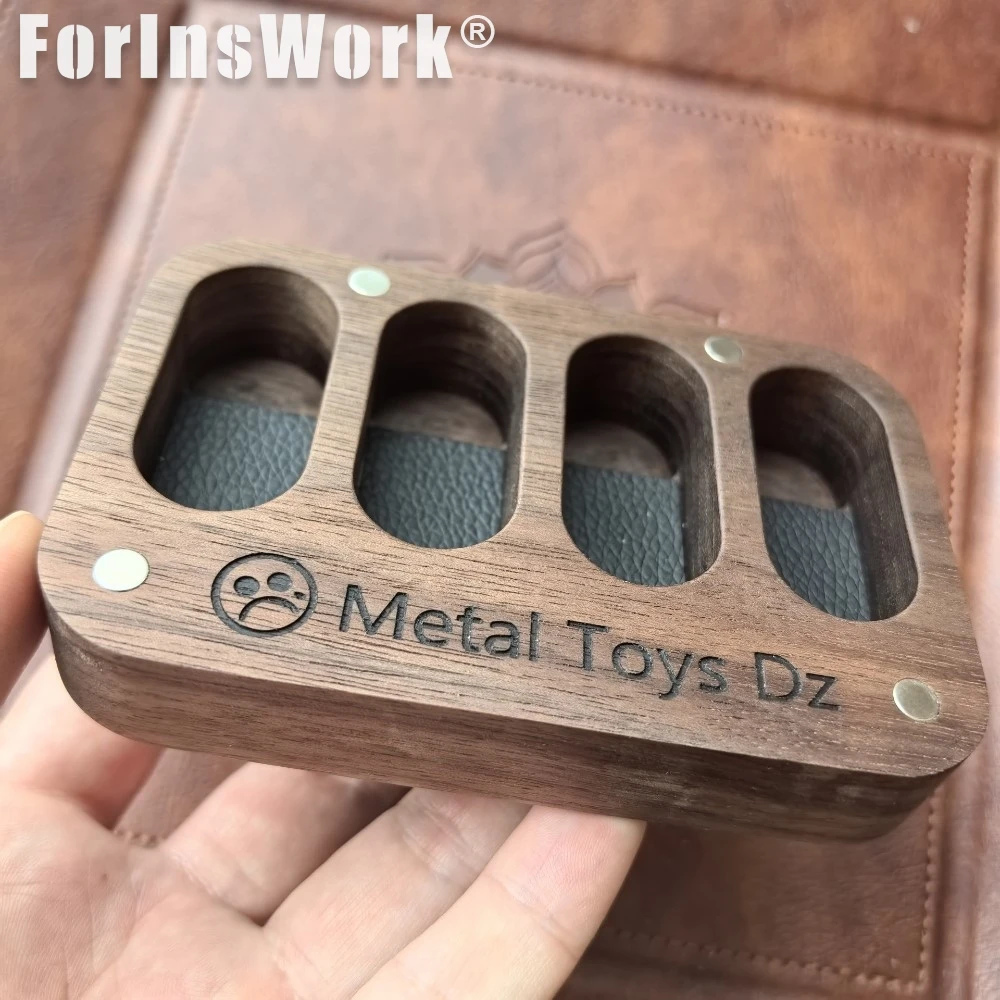 Dz Topb Display Box Walnut Display Stand Four Box Collection Acrylic Protective Film EDC Storage
