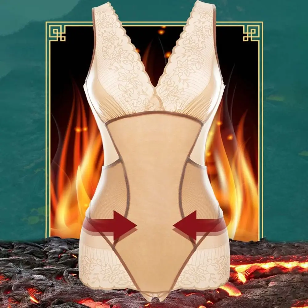 Fiore di pizzo Body dimagrante Shaper Shapewear Mutandine postpartum senza cuciture Sottile controllo della pancia Biancheria intima modellante per il corpo Donna