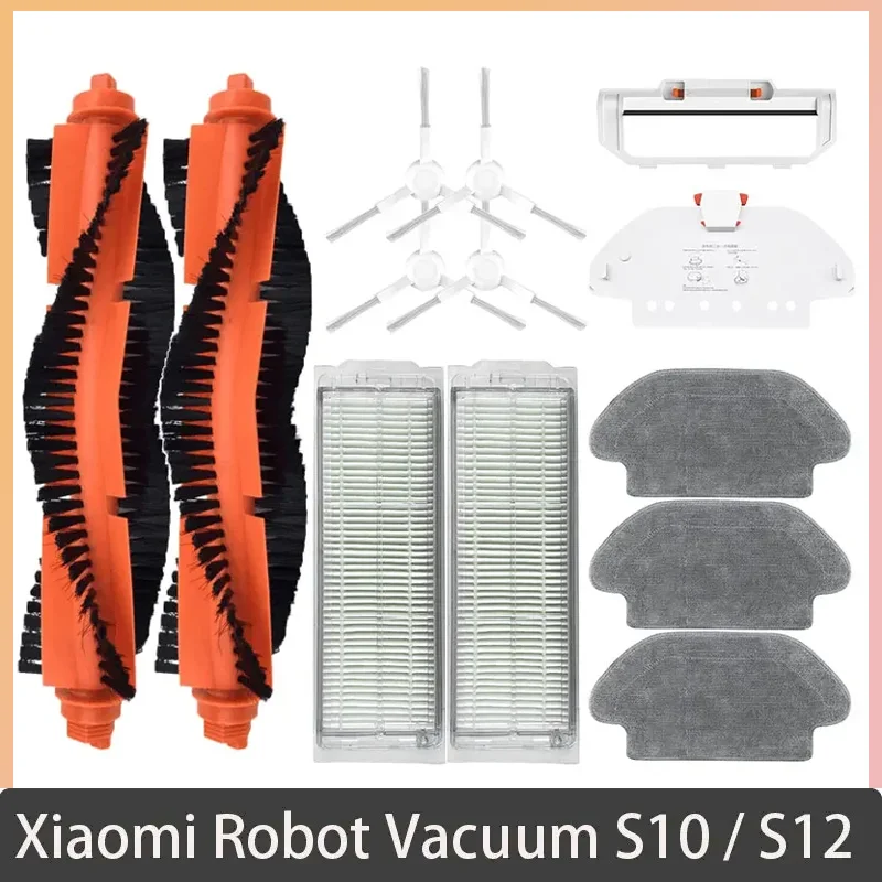 For Xiaomi Robot Vacuum S10 S12 T12 B106GL/ Mop 2S XMSTJQR2S / 3C B106CN Parts Accessories Main Side Brush Filter Mop