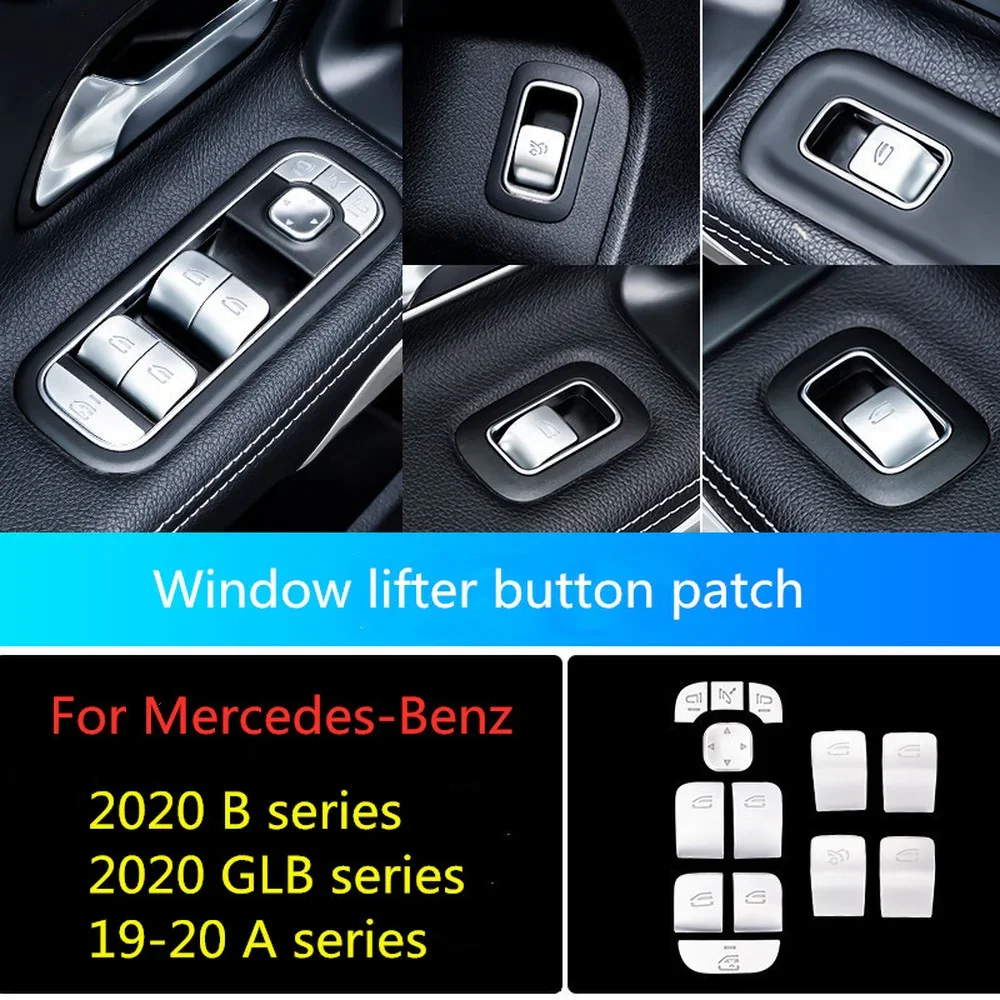 Per Mercedes-Benz 2020 Classe A Classe B Classe GLB 180 200 modifica interna interruttore in vetro pulsante alzacristallo adesivo