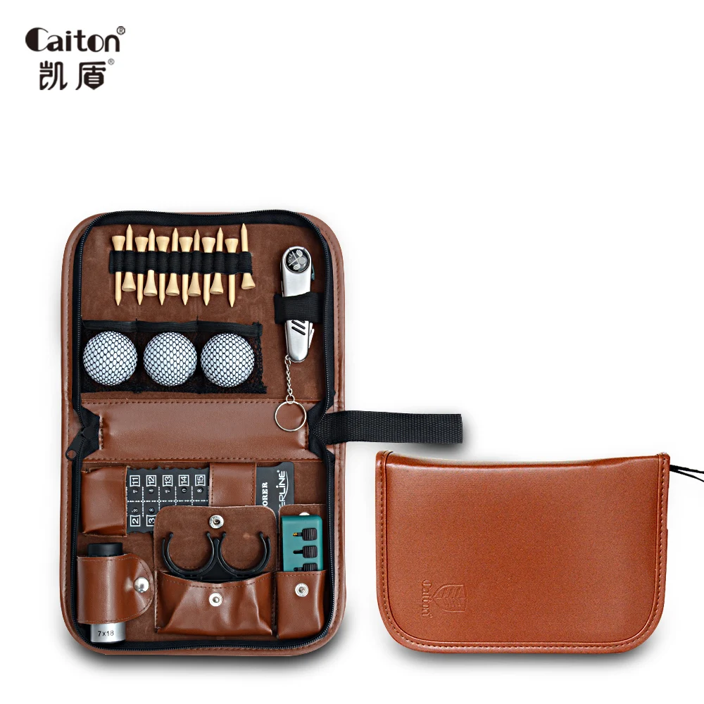 Kunst-und Kunstleder-Golf tasche Set, Golf tasche, Range Finder, Messer bürste, Kugelclip, Trage werkzeug kit, T-Score,