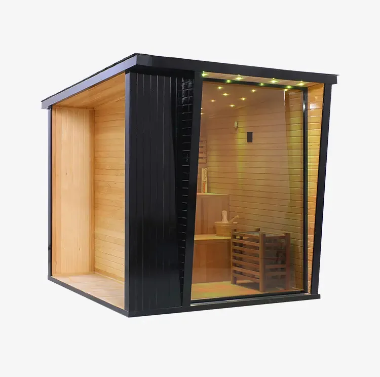 

STLFOutdoor Solid Wood Wet Sauna Shower Combination Sauna Control System Sauna Room with External Shower