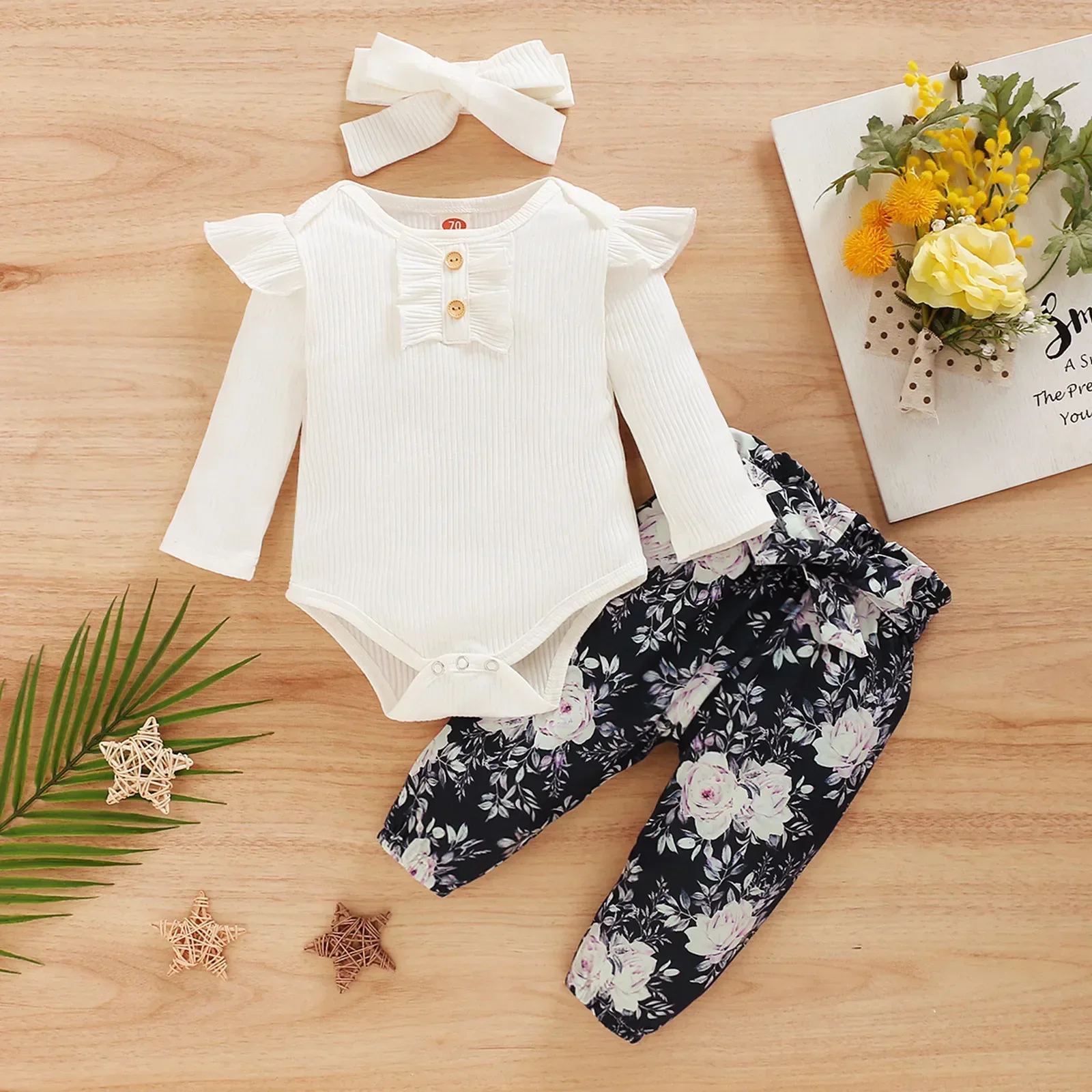 3Pcs Baby Girl Clothes Set Newborn Kids Clothing Childern Toddler Girl Clothes Bebe Girl Outfits Infant New Born Clothes