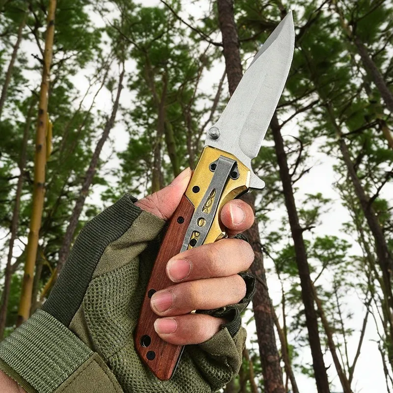 High hardness folding fruit knife with sharp edges, outdoor stainless steel portable and portable multifunctional camping knife